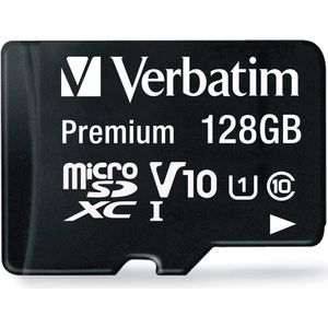 128 GB microSDXC Geheugenkaart met Adapter - Klasse 10, Waterdicht en Schokbestendig