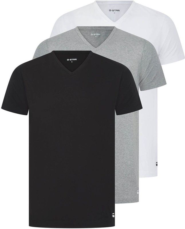 V-Hals T-Shirt Set van 3 - Meerkleurig - Heren