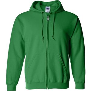 Gildan Zware Blend Unisex Adult Full Zip Hooded Sweatshirt Top (Iers Groen)