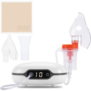 ADEL Aerosoltoestel met Digitaal Display – Veilige & Stille Nebulizer/Vernevelaar – Inhalator voor Gezonde Ademhaling bij Kinderen & Volwassenen