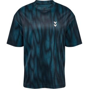 Hummel - HMLHIIT AOP LOOSE T-SHIRT S/S - T-shirt - Zwart - Korte Mouwen