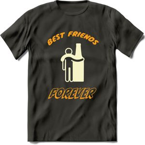 Best Friends Forever T-Shirt | Bier Kleding | Feest | Drank | Grappig Verjaardag Cadeau | - Donker Grijs - XXL