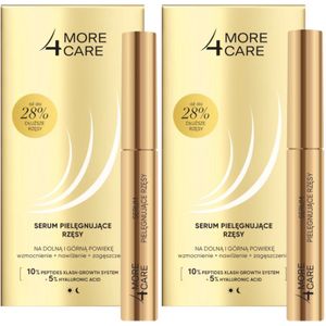 More4Care Wimperverzorgingsserum - Ultieme Wimperserum voor Langere Volle Wimpers en Minder Uitval - Met Peptiden en Rode Klaver - Vegan - 2 x 3ml