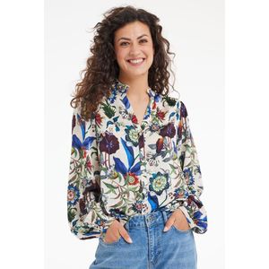 DIDI Dames Blouse Horizon Offwhite Floral flame XS print maat 44