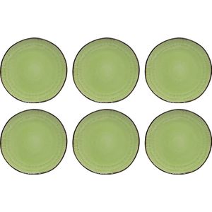 Tavola - Dinerborden - Lime Green Corfu - Groen - Lime - Ø27cm - Lichte glans - Aardewerk - 6 stuks - Servies