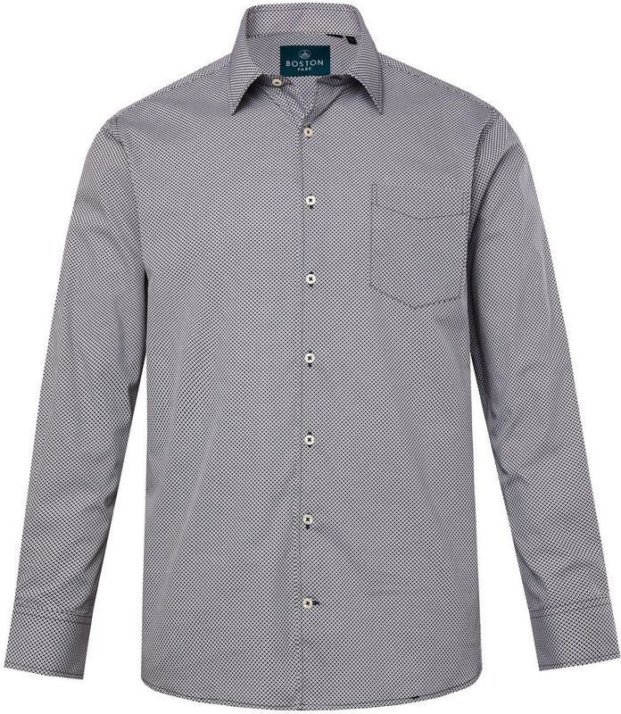 Boston Park - Heren - Boston Park overhemd lange mouwen kentkraag Comfort Fit - Navy blauw - Maat L