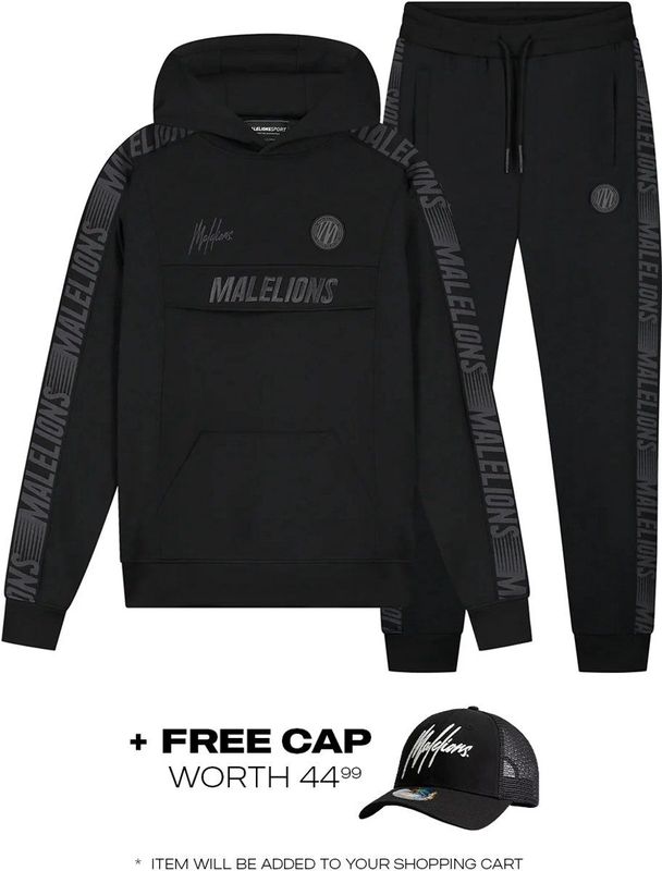 Malelions Sport Up Tracksuit - Black/Antra XXS