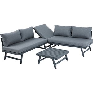 Intimo Garden - Luxe Japandi Loungeset - Aluminium - geschikt voor 4 Personen - Incl kussenset