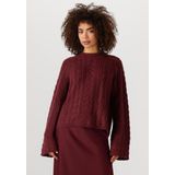 Moves Adda Knit 2822 Truien & vesten Dames - Sweater - Hoodie - Vest- Bordeaux - Maat XS