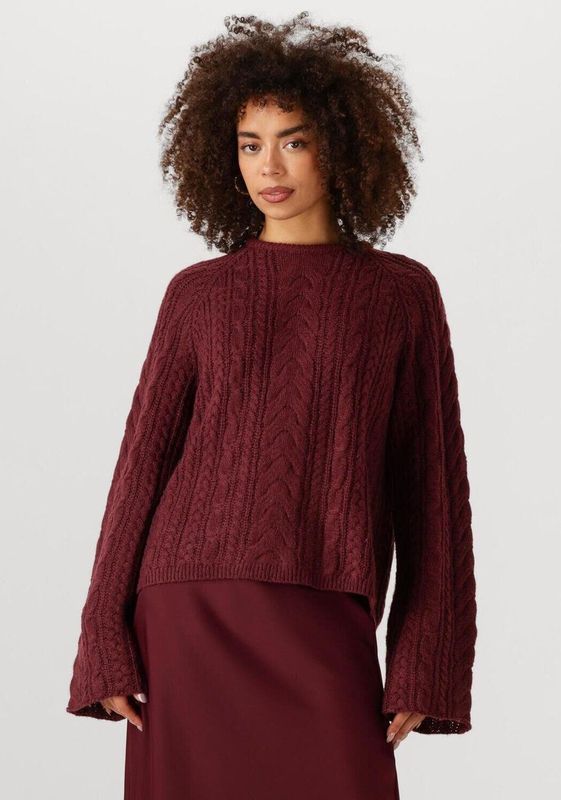 Moves Adda Knit 2822 Truien & vesten Dames - Sweater - Hoodie - Vest- Bordeaux - Maat XS