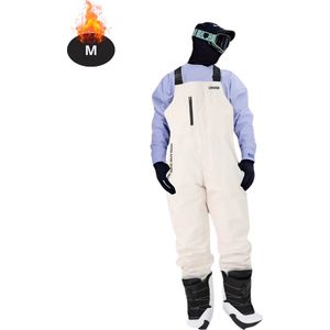 Nivard Skipak - SkiBroek - Skijas - Ski Suit - Wintersport - Heren - 2-Delig - Beige - Maat S