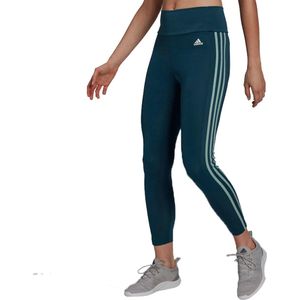 adidas 3-Stripes 7/8 Tight Dames  Sportlegging - Maat XS  - Vrouwen - Donker blauw/Groen