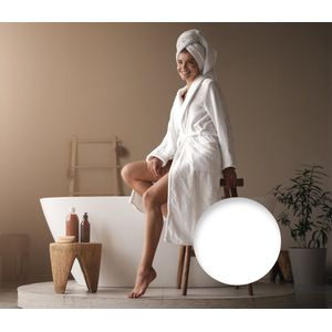 Heckett Lane Badjas Katoen Grant - White - MaatXL - Badjas 100% Katoen - Badjas Dames - Badjas Heren