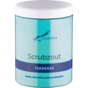 Scrubzout Hamam in handige pot - 1250 gram - met witte deksel - Hydraterende Lichaamsscrub