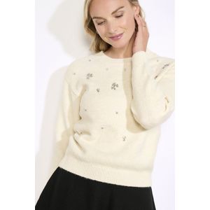 LolaLiza Trui N Pearlstras 04006936 1001 Offwhite Dames Maat - XS