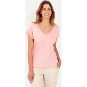 camel active T-Shirt gemaakt van een katoen-modaal mix - Maat womenswear-XS - Roze