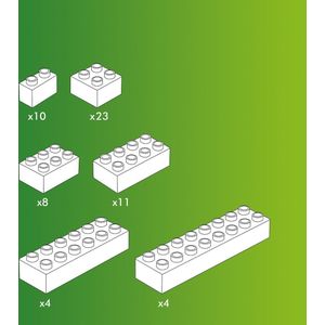 Hubelino Bouwstenenset Junior 24,5 X 21 Cm Wit 60-delig