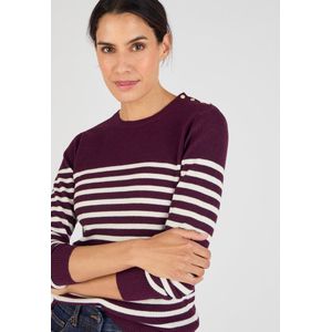 Damart - Thermolactyl effen of gestreepte ribtrui - Dames - Violet - S