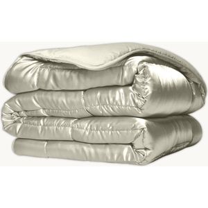 Y-NOT- Beautybed Satijn Pearl White 200x200 - Dekbed Zonder Overtrek - Satijnen Dekbed - Wasbaar Hoesloos Dekbed - 30 dagen proefslapen - Bedrukt dekbed - Dekbed met vaste overtrek - All year winterdekbed & zomerdekbed