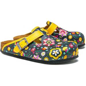 GOBY Clogs met Flowers – Handgemaakt – Premium Kwaliteit – Maat 39