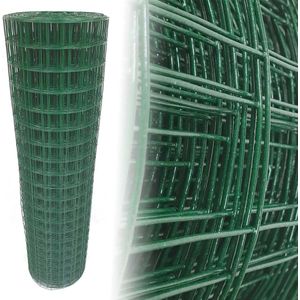 Tuingaas Plantengaas - 100cm hoogx25m lang - 5x5cm maaswijdte 1,65mm draaddikte - groen geplastificeerd