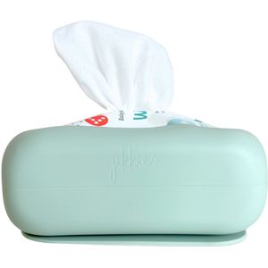 Jikkies ® - Billendoekjes Box - Billendoekjes Houder - Met Zuignap - Siliconen - Groen