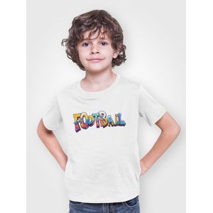 Football T-shirt – Kids Edition - Wit Maat 4 Jaar