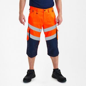 Engel Safety Light 3/4 broek 6544-319 - Hi-vis Orange / Blue Ink - 68