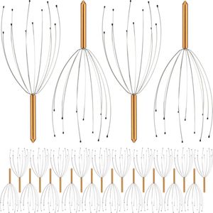 24x hoofdmassage spin - goud - hoofd massage - 12 armen - hoofdspin - 24,5 cm