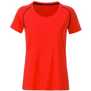 James and Nicholson Dames/Dames Sport T-Shirt (Helder oranje/zwart)