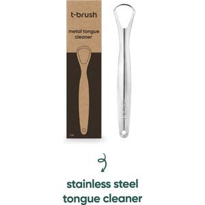 t-brush | Stalen Tongreiniger - voor Mondverzorging – Tongschraper - RVS – Tongborstel – Plastic free & Zero waste