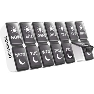 Pillendoos Organizer voor 14 Vakken - Dagelijkse Pillenhouder voor 2 Keer per Dag