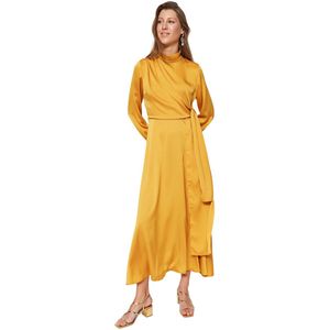 Trendyol Marineblauwe Effen Islamitische Kleding Avondjurk Tctss23Db00020