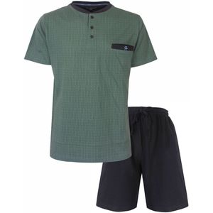 Paul Hopkins - Heren Shortama - Groen - Pyjama Set - Knoopsluiting