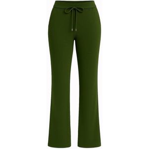 Stella Fiora – Dames Travelbroek – Armygroen – Comfort Fit – Luxe Travelstof – Met Steek- en Achterzakken – S t/m XXL