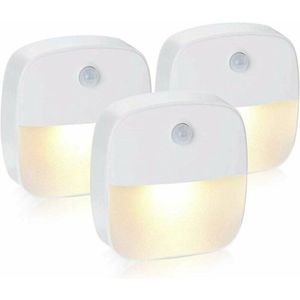 Dussdote LED-nachtlampje - LED-nachtlampje voor kinderen - Zelfklevende wandlamp - met bewegingsmelder en lichtsensor - voor babykamers, slaapkamers, garages en gangen - Warm wit