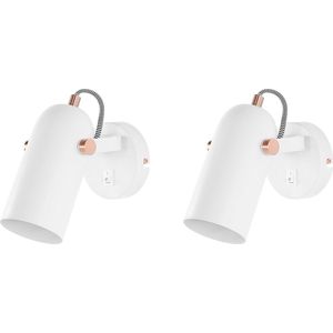 TYRIA - Wandlamp set van 2 - Wit - Metaal