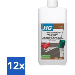 HG - Laminaat, Vinyl & PVC Reiniger - Extra Sterk - Verwijdert Hardnekkig Vuil & Vet - 1L - Voordeelverpakking - 12 stuks