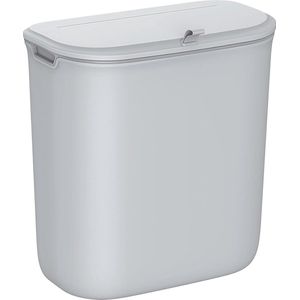 Hangende Afvalbak - 9 Liter - Compostbak Keuken - Grijs - Deksel - Wandbevestiging
