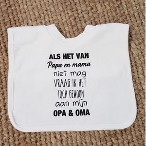 Baby slabbetje cadeau tekst opa en oma zwangerschap bekendmaking aankondiging voor de liefste aanstaande geboorte gaat worden jullie worden zwangerschapsaankondiging