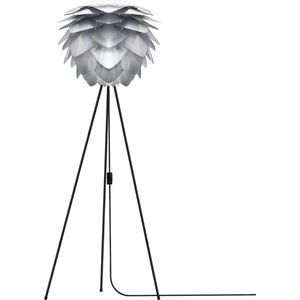 Umage Silvia Medium vloerlamp brushed steel - met tripod zwart - Ø 50 cm