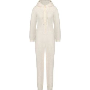 Hunkemöller Dames Nachtmode Onesie Fleece - Wit - maat XS