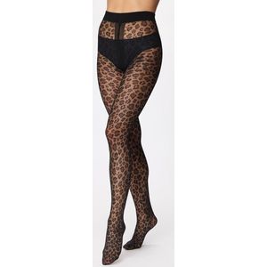 Gabriella trendy Caty panty met panterprint 20DEN zwart, maat L (4)