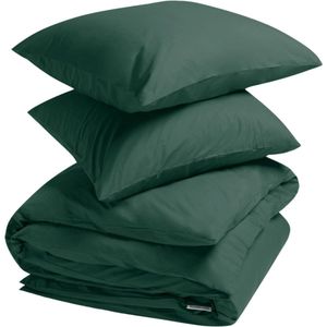 Yumeko overtrekset percal bosgroen 140x220 + 1/60x70 - Bio, eco & fairtrade