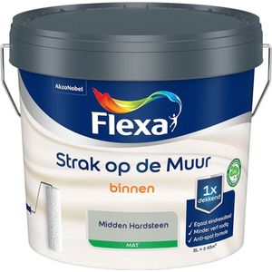 Flexa - Strak op de Muur Binnen Muurverf Mat - Midden Hardsteen - Mengverf - 5 Liter