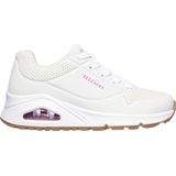 Skechers Uno - Stand On Air Meisjes Sneakers - White/Hot Pink - Maat 31