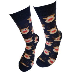 Verjaardag cadeau - Grappige sokken - Rendiertjes sokken - Leuke sokken - Vrolijke sokken – Valentijn Cadeau - Luckyday Socks - Cadeau sokken - Socks waar je Happy van wordt – Maat 37-42