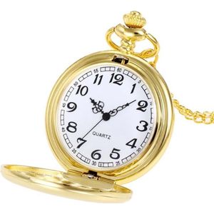 Fako® - Zakhorloge - Pocket Watch - XXL - Classic - Ø 47mm - Goudkleurig