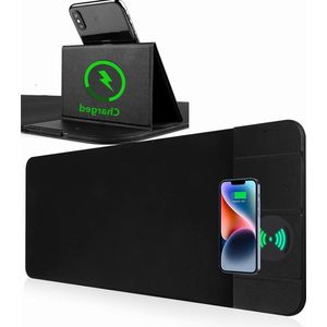 Opvouwbare telefoonhouder gaming-muismat - 15W snel draadloos opladen - extra grote muismat - voor MacBook pc laptop