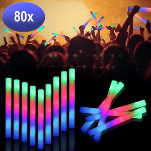 80x led foam sticks - multicolor LED - Glow party sticks - tot 8 branduren - Glow in the dark lichtstaaf